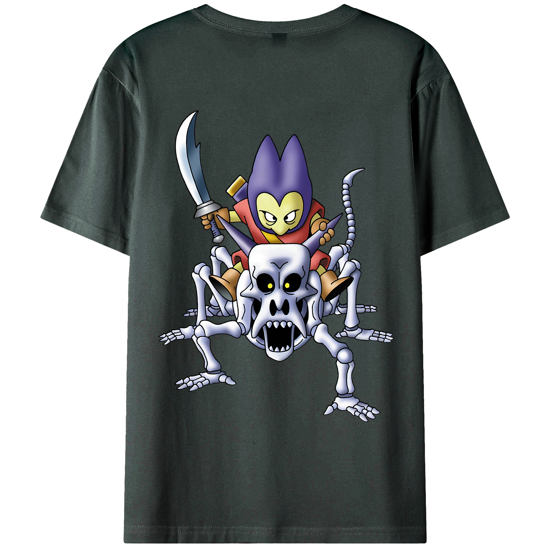 （画像用） ドラゴンクエスト Doragon Kuesuto Dragon Quest 綿100％ メンズ半袖Tシャツ（バックプリント） 通気性